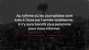 Campagne Reporter sans Frontières (RSF) / Avaaz journalistes Gaza
